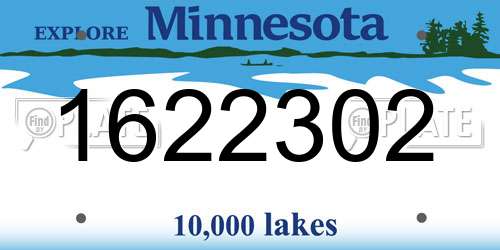 1622302 Minnesota License Plate