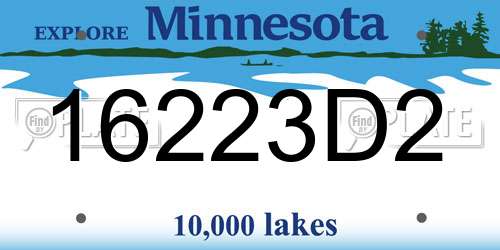 16223D2 Minnesota License Plate