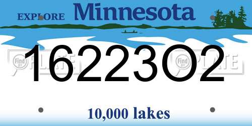 16223O2 Minnesota License Plate