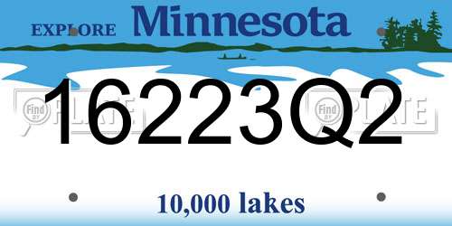 16223Q2 Minnesota License Plate