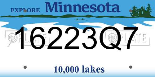 16223Q7 Minnesota License Plate