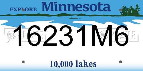 16231M6 Minnesota License Plate