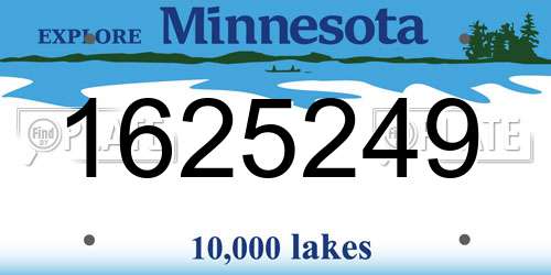 1625249 Minnesota License Plate