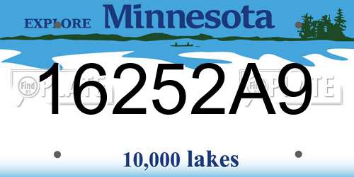 16252A9 Minnesota License Plate