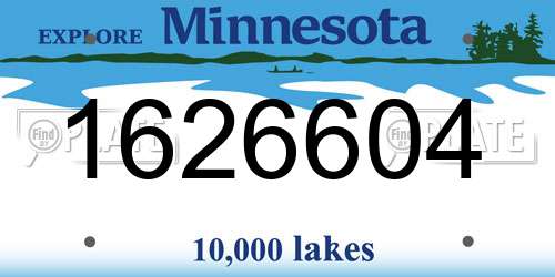 1626604 Minnesota License Plate