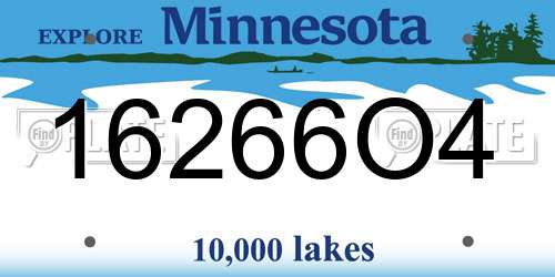 16266O4 Minnesota License Plate