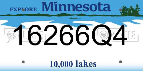 16266Q4 Minnesota License Plate