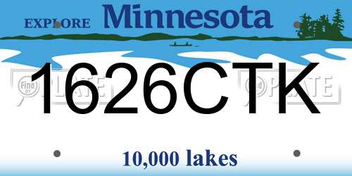 1626CTK Minnesota License Plate