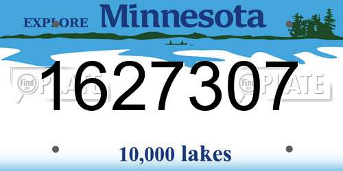 1627307 Minnesota License Plate