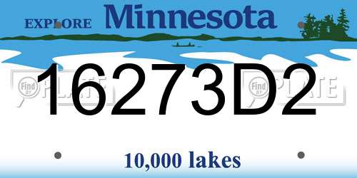 16273D2 Minnesota License Plate