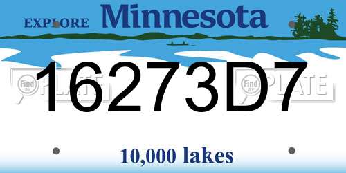 16273D7 Minnesota License Plate