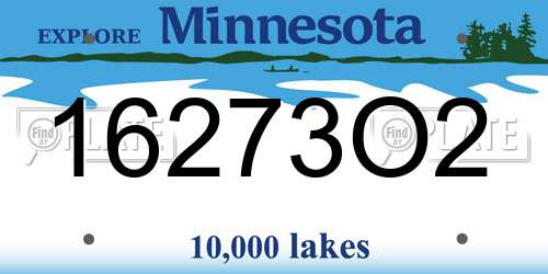 16273O2 Minnesota License Plate