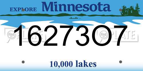 16273O7 Minnesota License Plate
