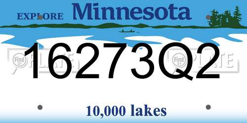 16273Q2 Minnesota License Plate