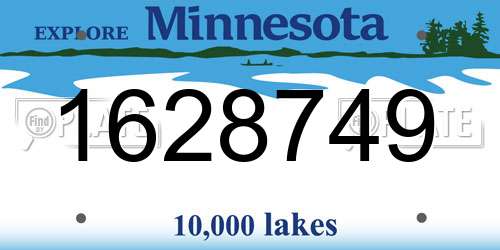 1628749 Minnesota License Plate