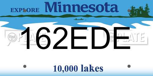 162EDE Minnesota License Plate