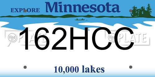 162HCC Minnesota License Plate
