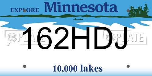 162HDJ Minnesota License Plate