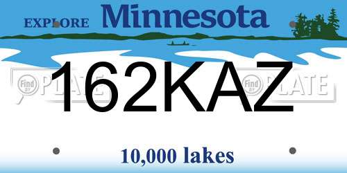 162KAZ Minnesota License Plate