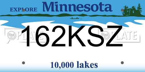 162KSZ Minnesota License Plate