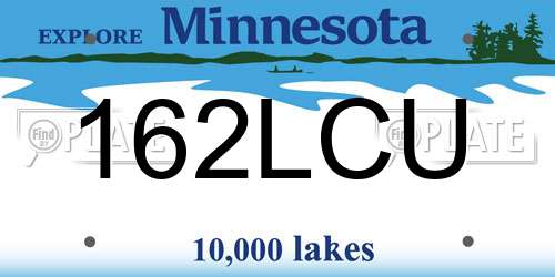 162LCU Minnesota License Plate
