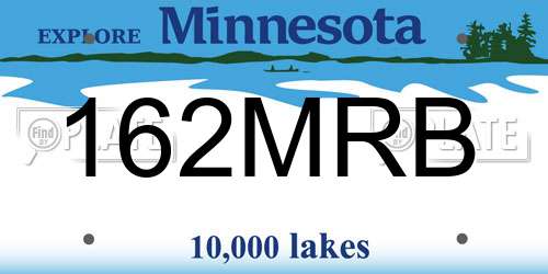 162MRB Minnesota License Plate