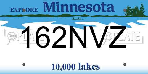 162NVZ Minnesota License Plate