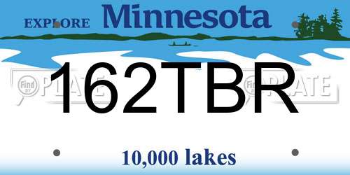 162TBR Minnesota License Plate