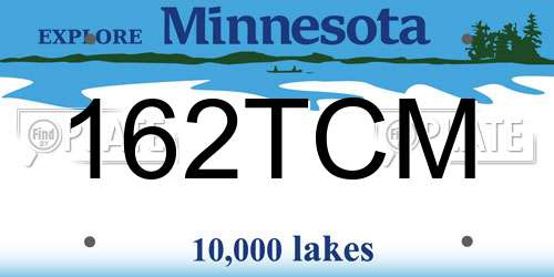 162TCM Minnesota License Plate