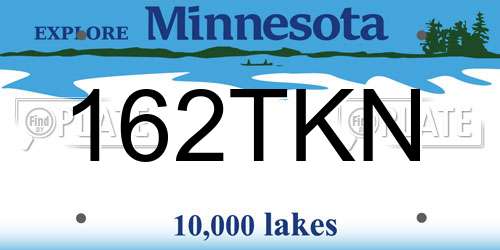 162TKN Minnesota License Plate