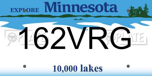 162VRG Minnesota License Plate