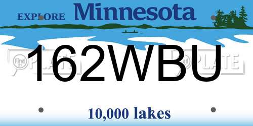 162WBU Minnesota License Plate
