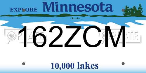 162ZCM Minnesota License Plate