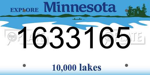 1633165 Minnesota License Plate