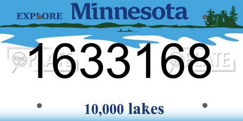 1633168 Minnesota License Plate