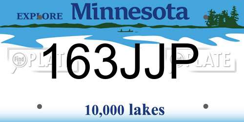 163JJP Minnesota License Plate