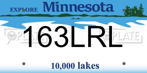163LRL Minnesota License Plate
