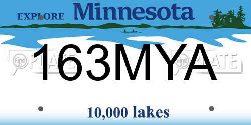 163MYA Minnesota License Plate