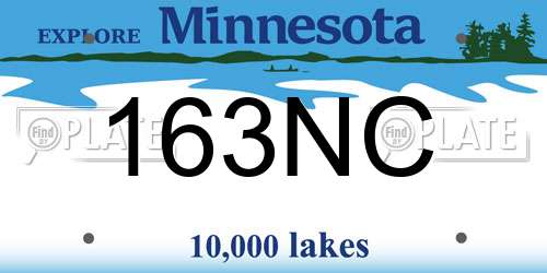 163NC Minnesota License Plate