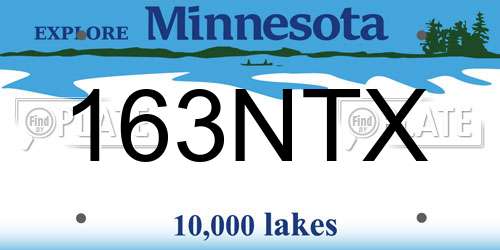 163NTX Minnesota License Plate