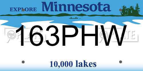 163PHW Minnesota License Plate