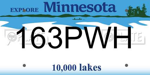 163PWH Minnesota License Plate