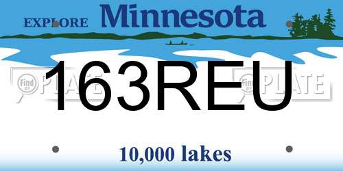 163REU Minnesota License Plate