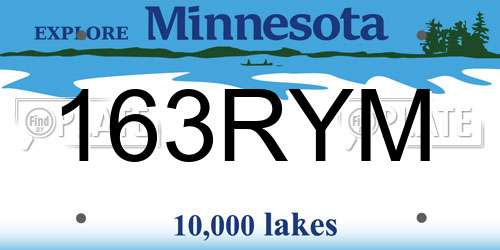 163RYM Minnesota License Plate