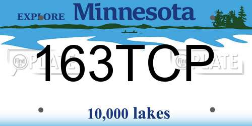 163TCP Minnesota License Plate