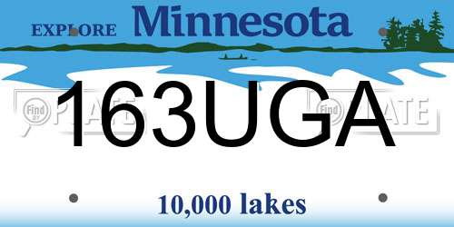 163UGA Minnesota License Plate