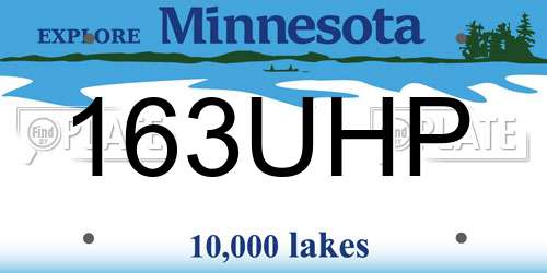 163UHP Minnesota License Plate