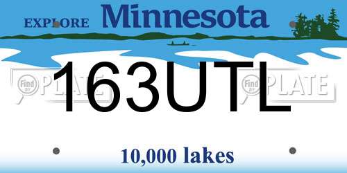 163UTL Minnesota License Plate