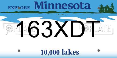 163XDT Minnesota License Plate