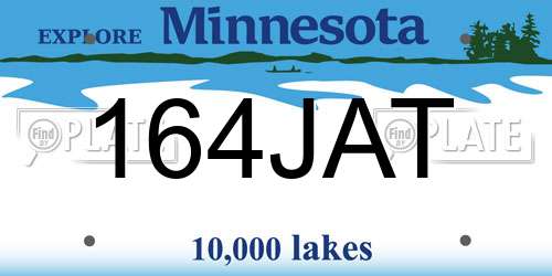 164JAT Minnesota License Plate